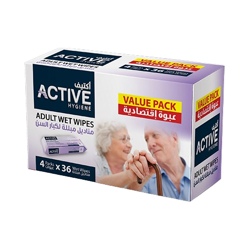 مناديل مبلة لكبار اسن أكتيف  4X36